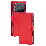 iPhone 18 Pro/17 Pro Mercury Goospery BlueMoon Diary MagSafe Geldbörsenhülle - Rot
