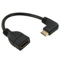 Mini-HDMI-zu-HDMI-Abgewinkelter Adapterkabel - 15cm