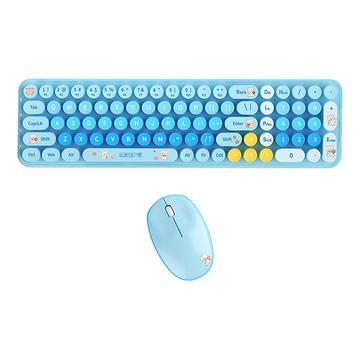 Mofii Baby Bear Wireless Tastatur und Maus Set - QWERTY - Blau