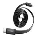 Momax DC88 Mag.Link Flaches magnetisches USB-C-Kabel - 100W, 1m - Schwarz