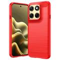 Motorola Edge (2026) Gebürstete TPU Hülle - Karbonfaser - rot