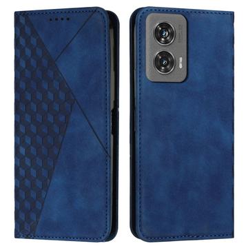 Motorola Edge 50 Fusion/G96 Rhombus Muster Wallet Hülle mit Magnetverschluss - Blau