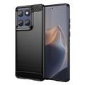 Motorola Edge 60/60 Fusion Gebürstete TPU Hülle - Karbonfaser - Schwarz