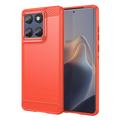 Motorola Edge 60/60 Fusion Gebürstete TPU Hülle - Karbonfaser - rot