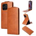 Motorola Edge 60 Fusion Vertikale Flip Hülle - Braun