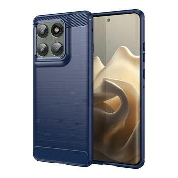 Motorola Edge 60 Pro/Edge (2025) Gebürstete TPU Hülle - Karbonfaser - blau