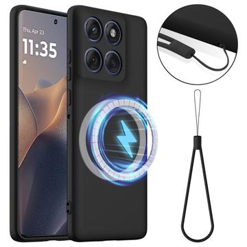 Motorola Edge 60 Pro Liquid Silikonhülle - MagSafe-kompatibel - Schwarz