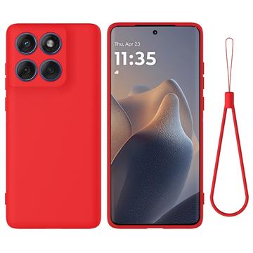 Motorola Edge 60 Pro Liquid Silikonhülle mit Handschlaufe - Rot