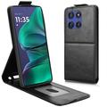 Motorola Edge 60 Stylus Vertikal Flip Hülle mit Ständer - Schwarz