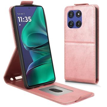 Motorola Edge 60 Stylus Vertikal Flip Hülle mit Ständer - Roségold