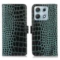 Motorola Edge 70 Max Crocodile Serie Lederhülle mit Geldbörse mit RFID - Grün