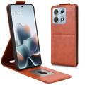 Motorola Edge 70 Max Vertikal Flip Hülle mit Ständer - Braun