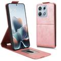 Motorola Edge 70 Max Vertikal Flip Hülle mit Ständer - Roségold