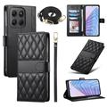 Motorola Edge 70 Pro Luxus Gesteppte Wallet Hülle - schwarz