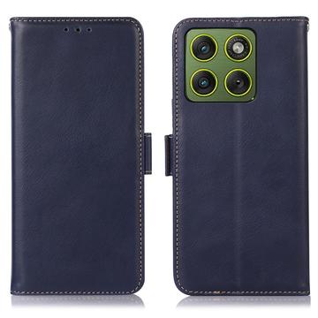 Motorola Edge 70 Wallet Leder Hülle mit RFID - Blau