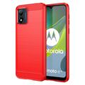 Motorola Moto E13 Brushed TPU Case - Carbon Fiber (Open Box - Excellent) - Red