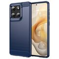 Motorola Moto G Stylus 5G (2025) Gebürstete TPU Hülle - Karbonfaser - blau