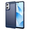 Motorola Moto G06/G06 Power Gebürstete TPU Hülle - Karbonfaser - blau