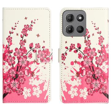 Motorola Moto G15/G15 Power Style Serie Wallet Hülle - Rosa Blumen