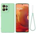 Motorola Moto G17 Power/G17/G15 Liquid Silikonhülle mit Handschlaufe - Grün