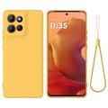 Motorola Moto G17 Power/G17/G15 Liquid Silikonhülle mit Handschlaufe - Gelb