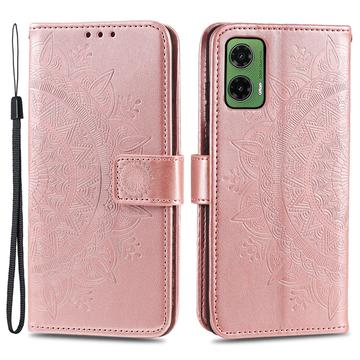 Motorola Moto G35 Mandala Serie Wallet Hülle - Roségold