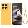 Motorola Moto G37/G37 Power/G47 Liquid Silikonhülle mit Handschlaufe - Gelb