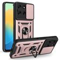 Motorola Moto G56 Drehring-Hybrid Hülle mit Kameraschutz - Roségold