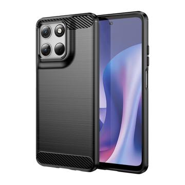 Motorola Moto G67 Power/G57 Power/G57 Gebürstete TPU Hülle - Karbonfaser - Schwarz