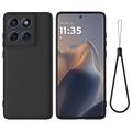 Motorola Moto G77 Power Liquid Silikonhülle mit Handschlaufe