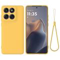 Motorola Moto G77 Power Liquid Silikonhülle mit Handschlaufe - Gelb