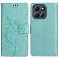 Motorola Moto G86 Butterfly Serie Wallet Schutzhülle - Zyan