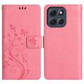 Motorola Moto G86 Butterfly Serie Wallet Schutzhülle - Rosa