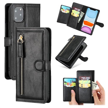 iPhone 11 Pro Multifunktions Vintage Wallet Hülle - Schwarz