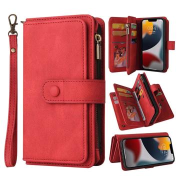 Mehrzweck-Serie iPhone 14 Plus Schutzhülle mit Geldbörse - Rot