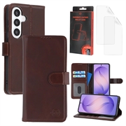 Samsung Galaxy S26 MyTPhone CardMate Leder Wallet Hülle - dunkelbraun