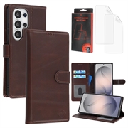 Samsung Galaxy S26 Ultra MyTPhone CardMate Leder Wallet Hülle - dunkelbraun