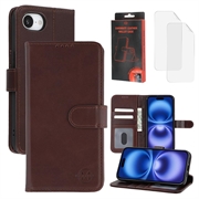iPhone 17e MyTPhone CardMate Leder Wallet Hülle - dunkelbraun
