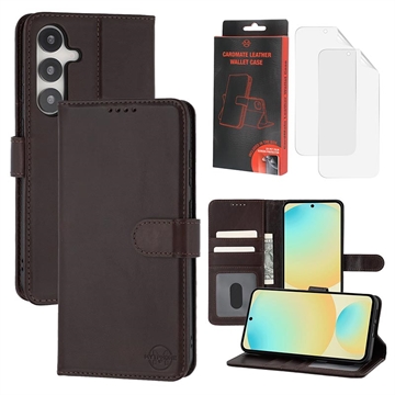 Samsung Galaxy S24 FE MyTPhone CardMate Leder Wallet Hülle - dunkelbraun