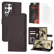 Samsung Galaxy S24 Ultra MyTPhone CardMate Leder Wallet Hülle - dunkelbraun