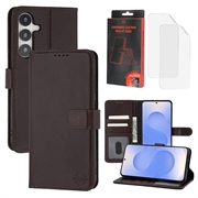 Samsung Galaxy S25+ MyTPhone CardMate Leder Wallet Hülle - dunkelbraun