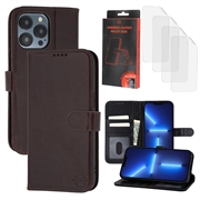 iPhone 13 Pro Max/12 Pro Max MyTPhone CardMate Leder Wallet Hülle - dunkelbraun
