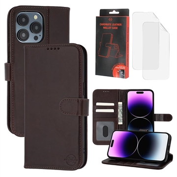 iPhone 14 Pro MyTPhone CardMate Leder Wallet Hülle - dunkelbraun