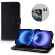 iPhone 17 MyTPhone CardMate Leder Wallet Hülle - Schwarz