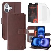 iPhone 17 MyTPhone CardMate Leder Wallet Hülle - dunkelbraun