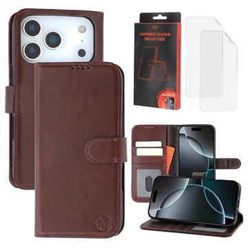 iPhone 17 Pro MyTPhone CardMate Leder Wallet Hülle - dunkelbraun