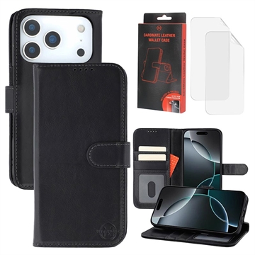 iPhone 17 Pro Max MyTPhone CardMate Leder Wallet Hülle - Schwarz