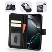 iPhone 17 Pro Max MyTPhone CardMate Leder Wallet Hülle - Schwarz