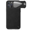 Nillkin CamShield S iPhone 14 Pro Leder Beschichtet Hülle - Schwarz