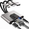 NK-1056S 3-in-1-Ethernet-Adapter - USB-C, USB-A & Lightning - 10cm